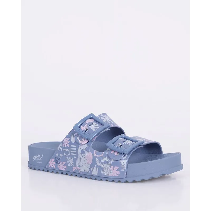 Sandália Rasteirinha Feminina Birken Zaxy Stitch Glitter Azul 33/34