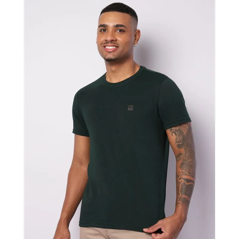 Camiseta Masculina Básica Manga Curta Verde M