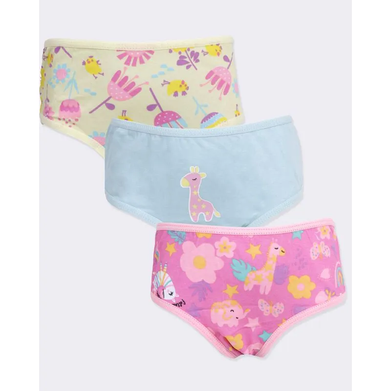 Kit 3 Calcinhas Infantil Biquíni Estampa E Cores Sortidas 10