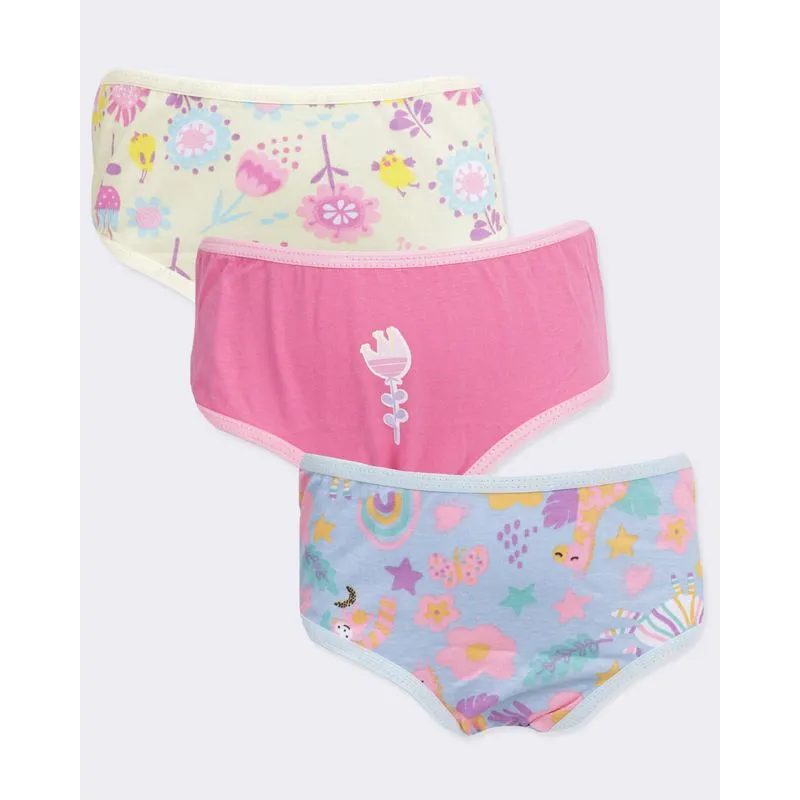 Kit 3 Calcinhas Infantil Biquíni Estampa E Cores Sortidas 6