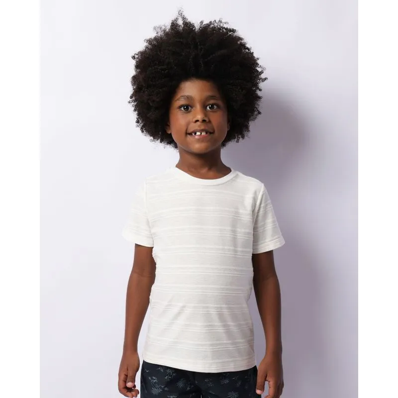 Camiseta Infantil Manga Curta Texturizada Off White 8