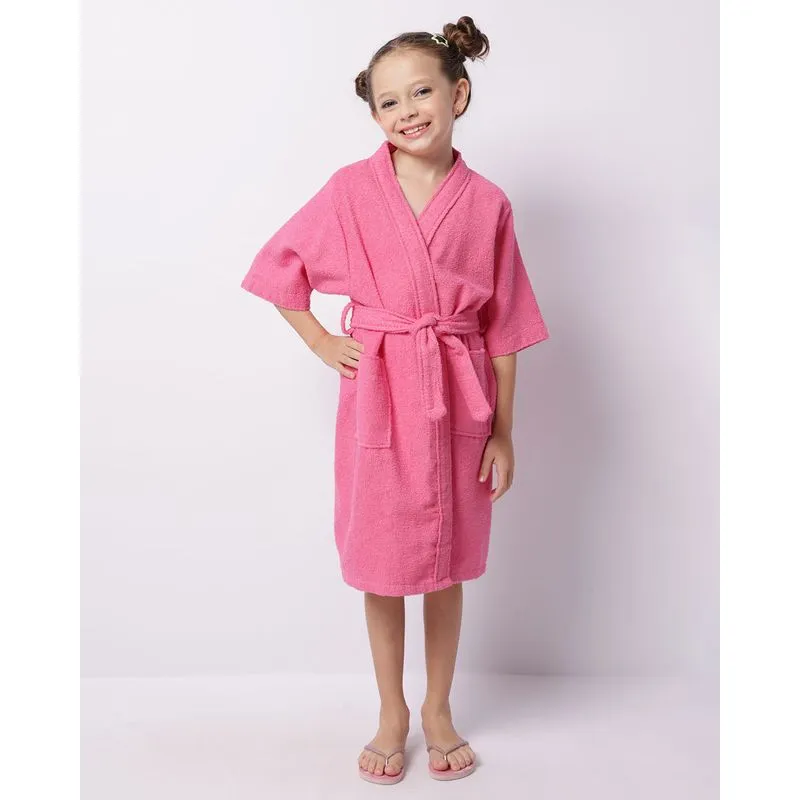 Roupão Infantil Felpudo Atlântica Com Bolsos Rosa 8