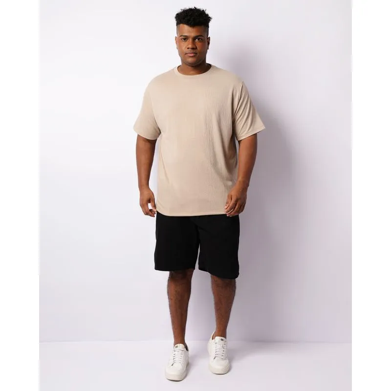 Bermuda Plus Size Masculina Sarja Reta Com Cordão Preta G1
