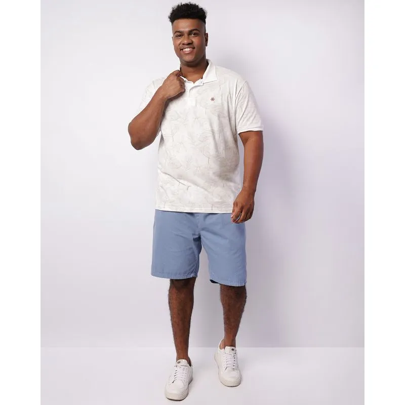 Bermuda Plus Size Masculina Sarja Com Cordão Azul G2