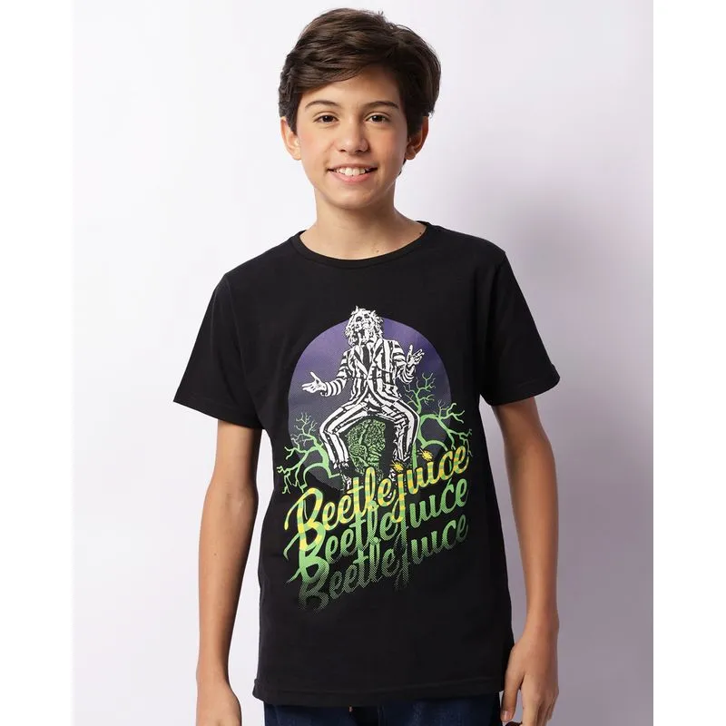 Camiseta Juvenil Manga Curta Beetlejuice Preta 14