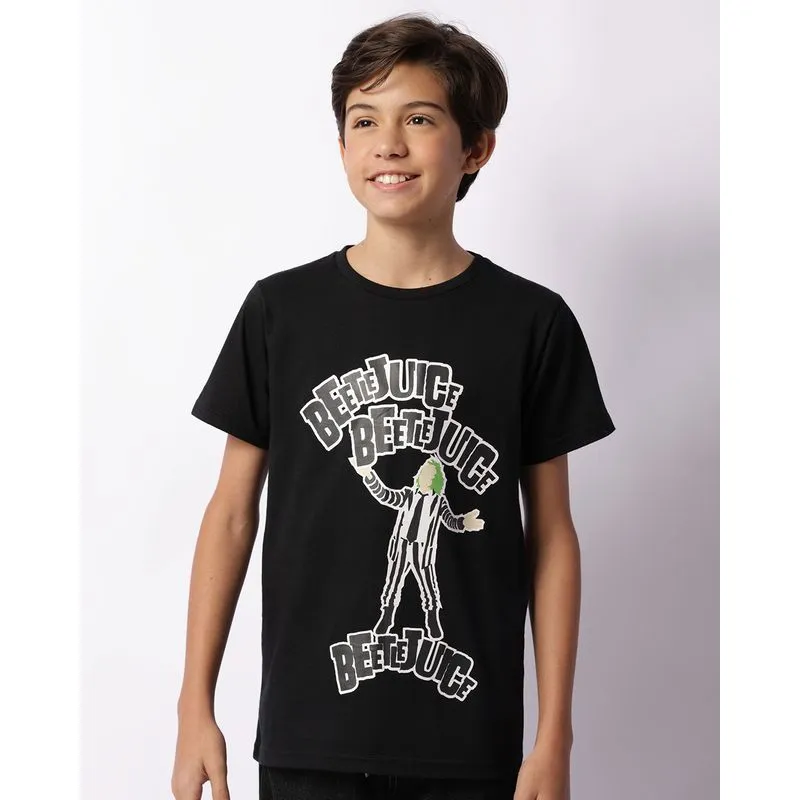 Camiseta Juvenil Manga Curta Beetlejuice Preta 14