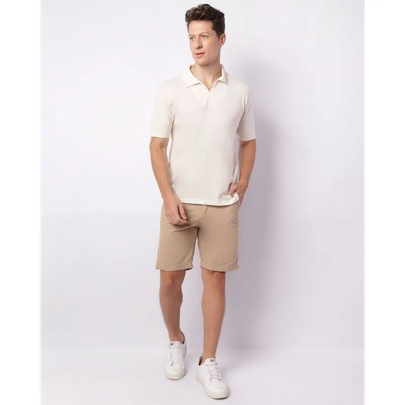 Bermuda Masculina Sarja Reta Bege 42