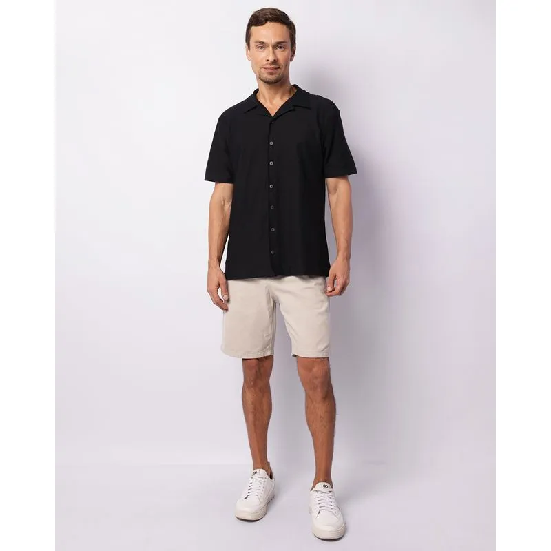 Bermuda Masculina Sarja Reta Bege 46