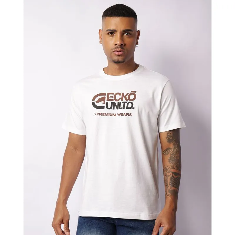 Camiseta Masculina Estampa Ecko Unlimited Manga Curta Branca P