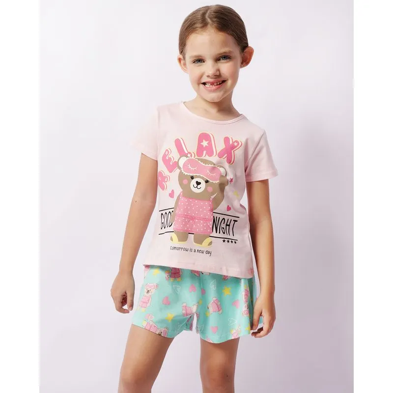Pijama Infantil Curto Estampa Ursinho Branco 6