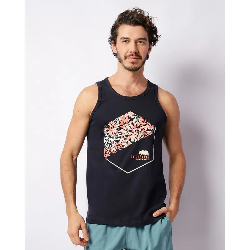 Regata Masculina Surf Estampada Marinho G