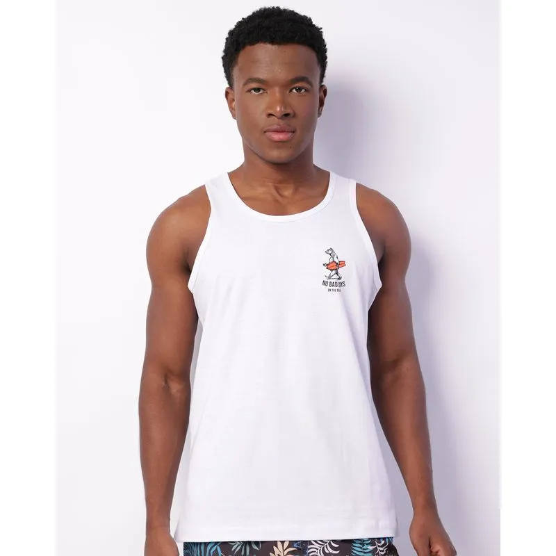 Regata Masculina Estampa Frontal Branca G