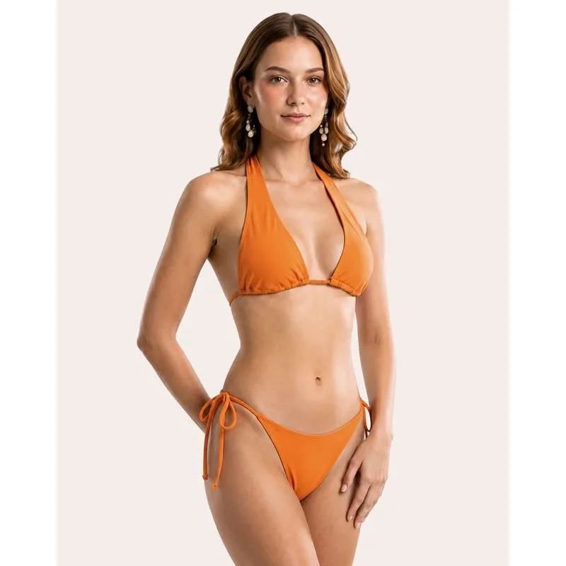 Top Biquíni Cortininha Avulso Liso Laranja M