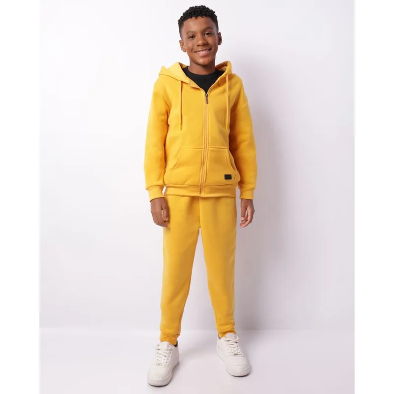 Calça Moletom Juvenil Jogger Peluciada Mostarda 14