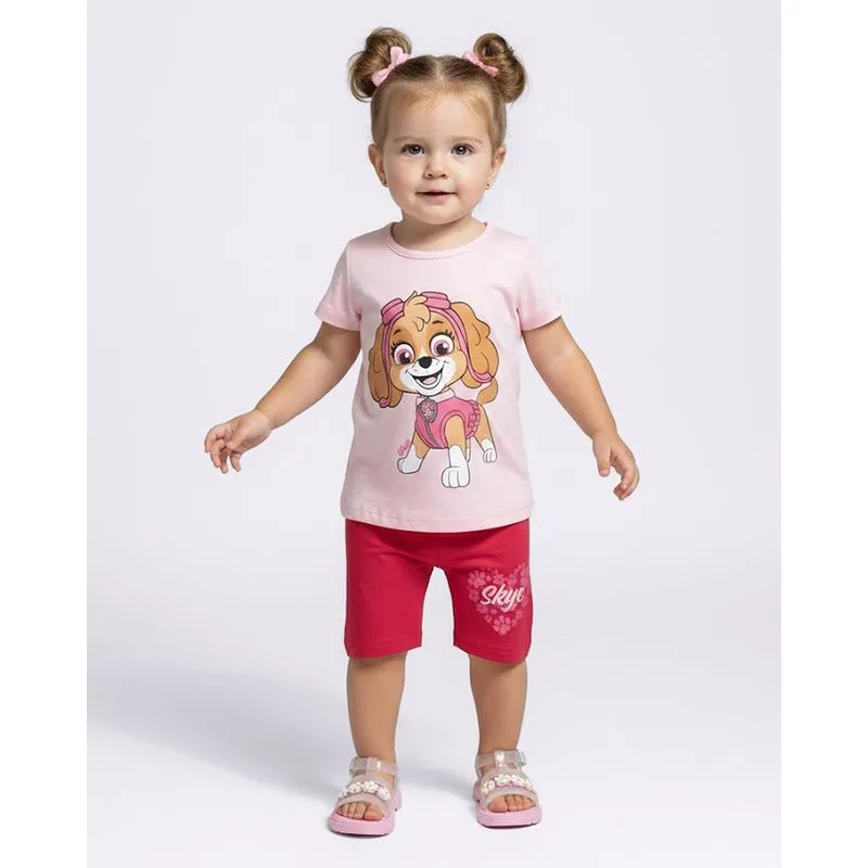 Conjunto Bebê Curto Skye Patrulha Canina Rosa 2