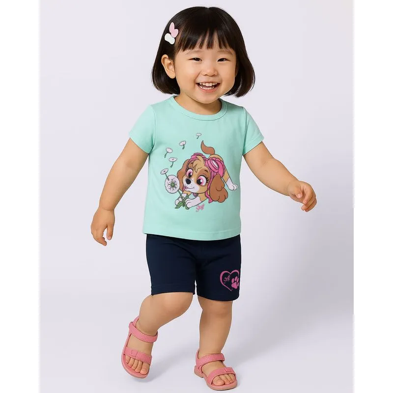 Conjunto Bebê Algodão Patrulha Canina Skye Verde 2