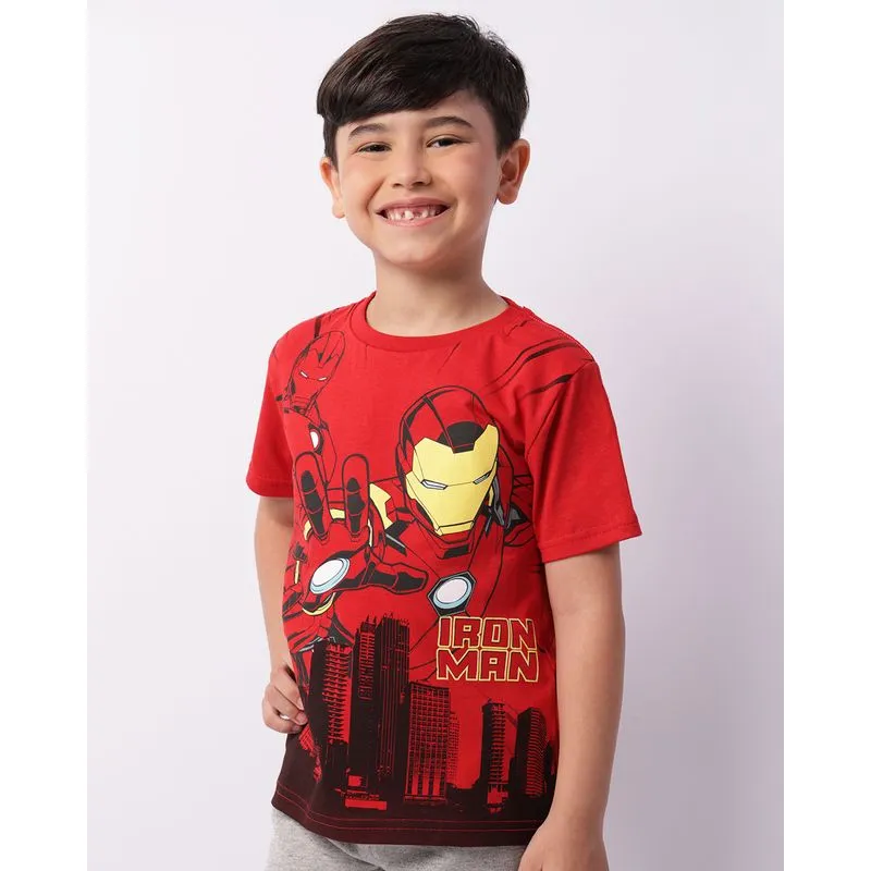Camiseta Infantil Marvel Homem De Ferro Manga Curta Vermelha 6