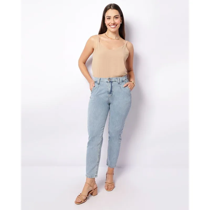 Calça Jeans Feminina Paper Bag Azul 40