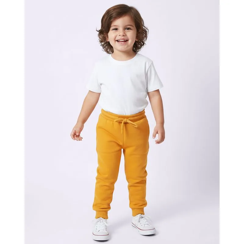 Calça Moletom Bebê Peluciada Jogger Mostarda 3