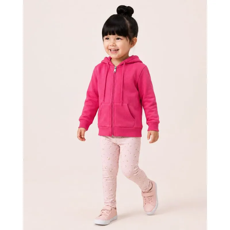 Jaqueta Moletom Bebê Peluciada Com Capuz Rosa 3