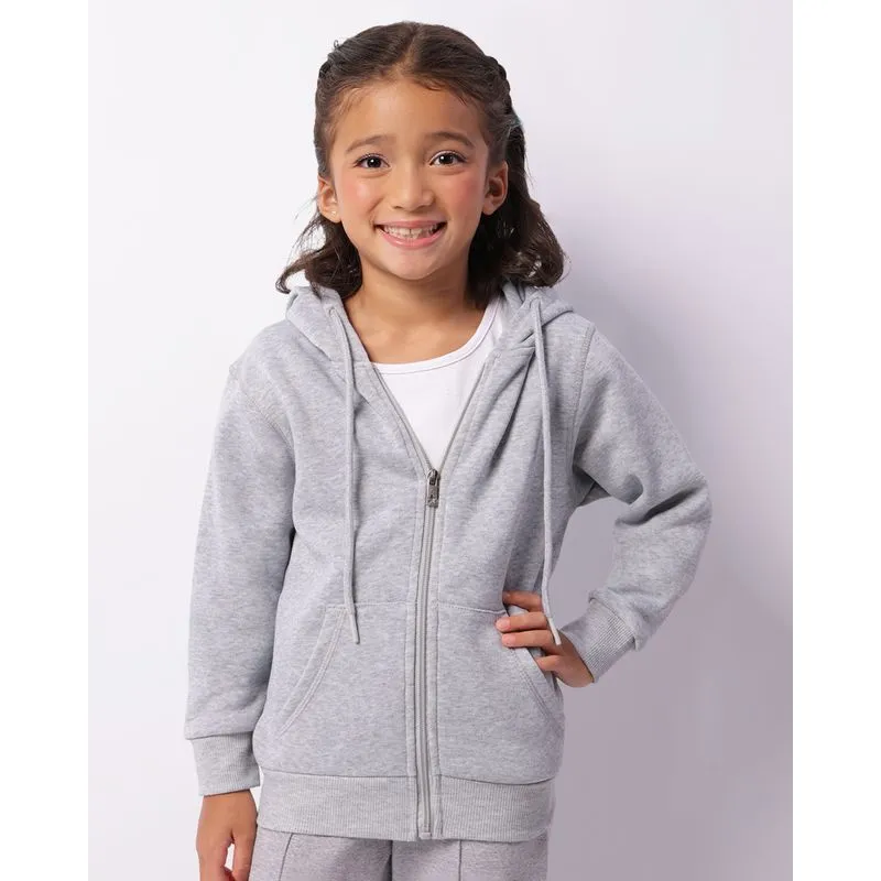 Jaqueta Moletom Infantil Peluciada Capuz Cinza 4