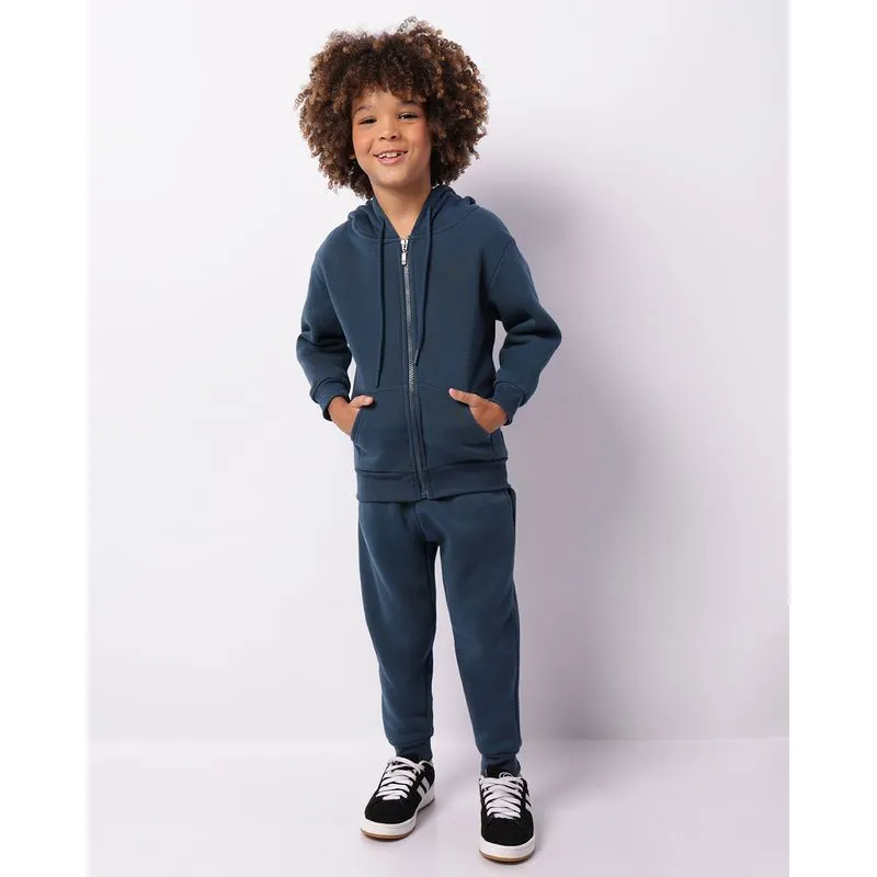 Calça Moletom Infantil Jogger Peluciada Azul 4