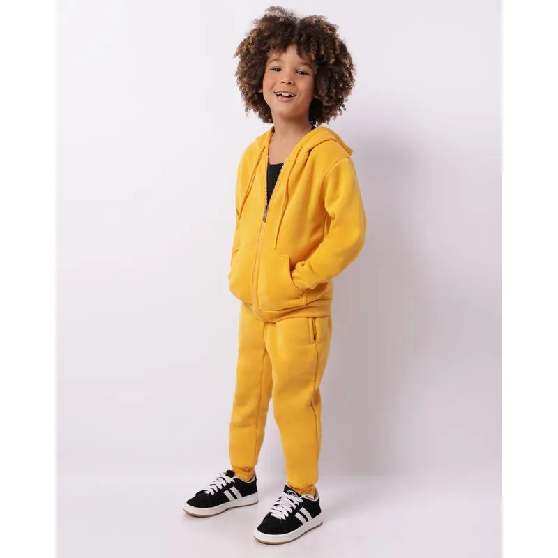 Calça Moletom Infantil Jogger Peluciada Mostarda 4