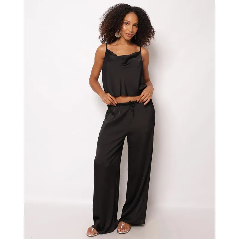 Calça Feminina Berry & Co. Pantalona Texturizada Preta G