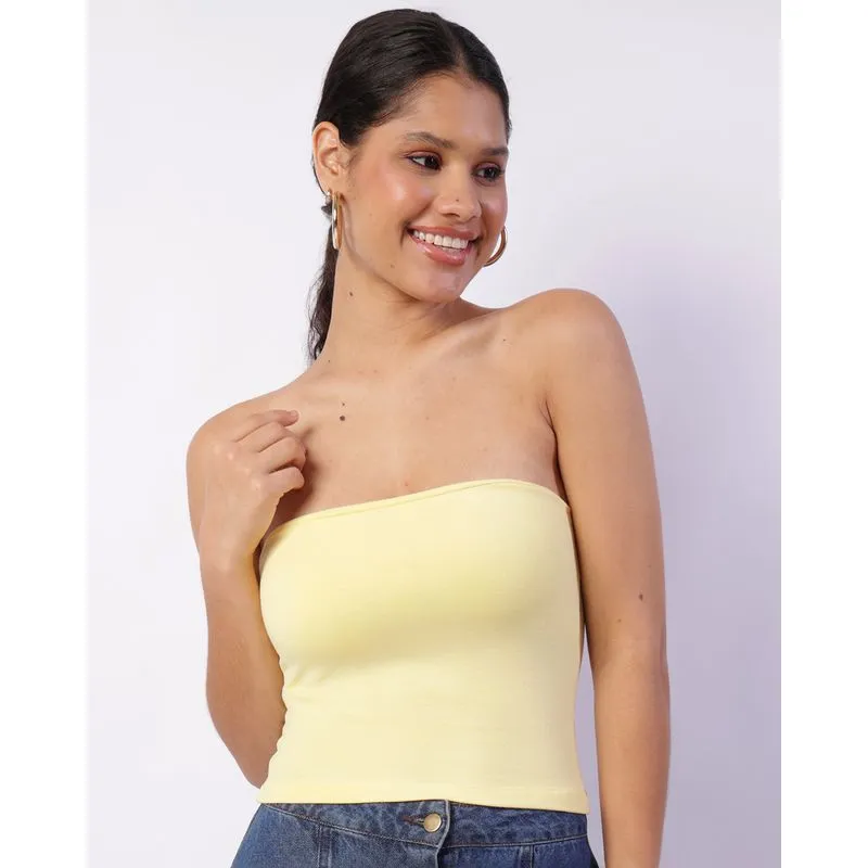 Blusa Feminina Cropped Tomara Que Caia Amarela G