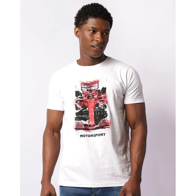 Camiseta Masculina Estampa Frontal Manga Curta Branca P