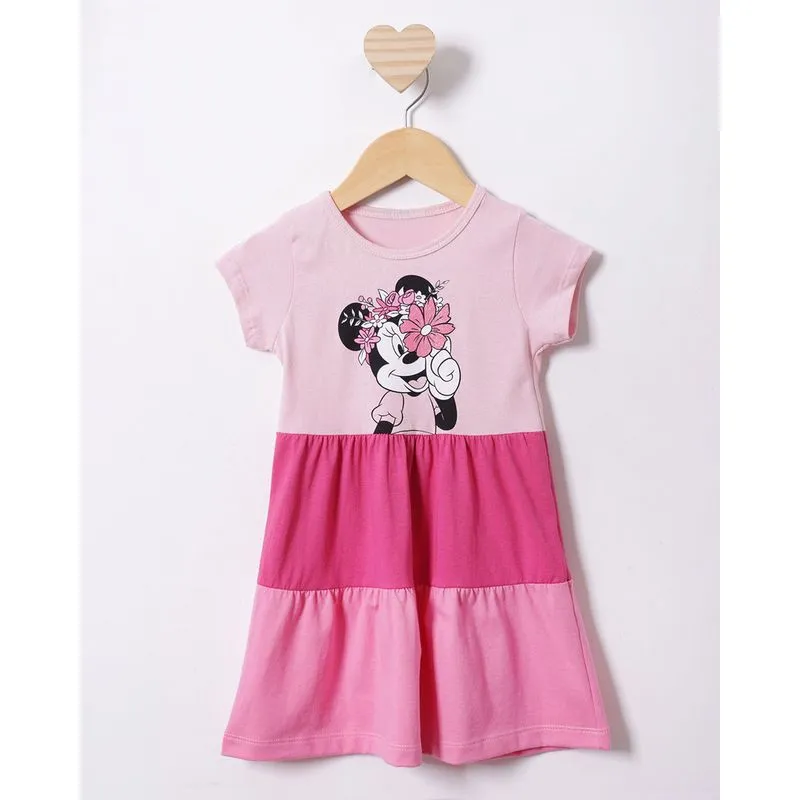 Vestido Bebê Curto Disney Minnie Três Marias Rosa 3