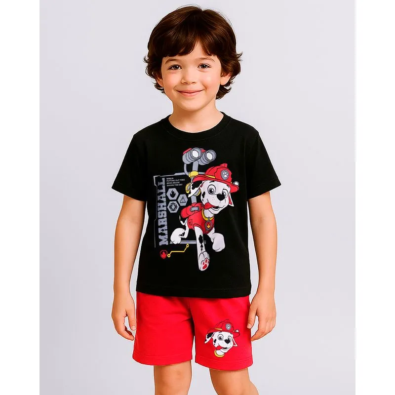 Conjunto Infantil Curto Patrulha Canina Marshall Preto 4