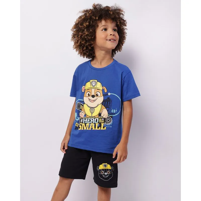 Conjunto Infantil Curto Patrulha Canina Rubble Azul 6