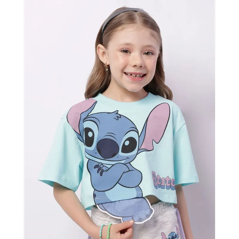 Camiseta Infantil Disney Stitch Interativa Manga Curta Lilás 10