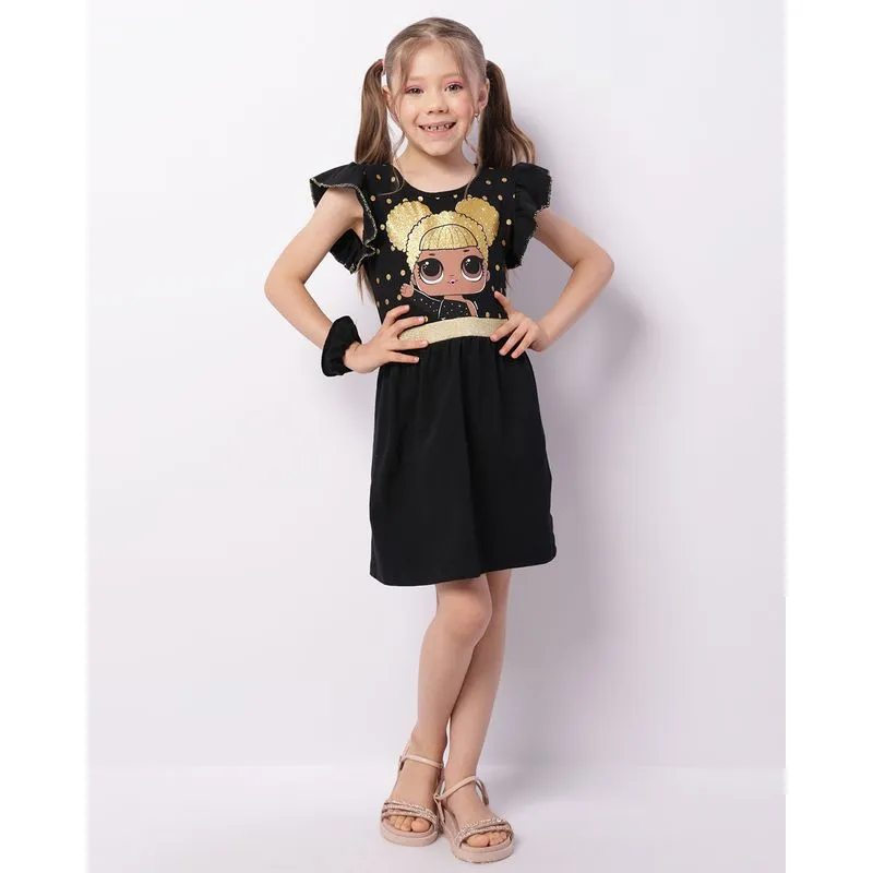 Vestido Infantil Curto Lol Surprise + Brinde Laço de Cabelo Preto 8