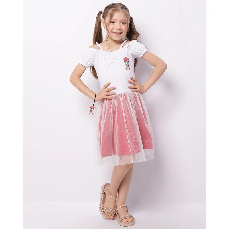 Vestido Infantil Curto Lol Surprise Sobreposição Tule Branco 6