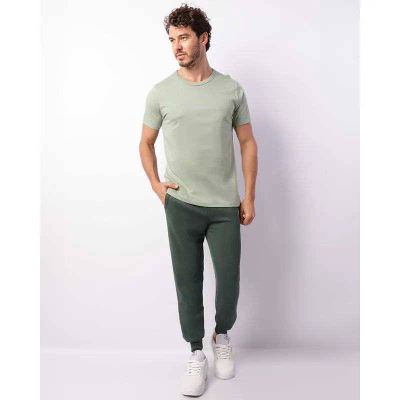 Calça Moletom Masculina Jogger Com Bolso Verde M
