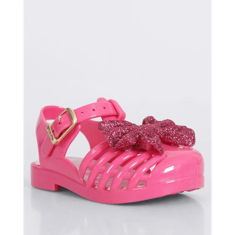 Sandália Bebê Aranha com Aplicação Laço com Glitter Rosa 21/22