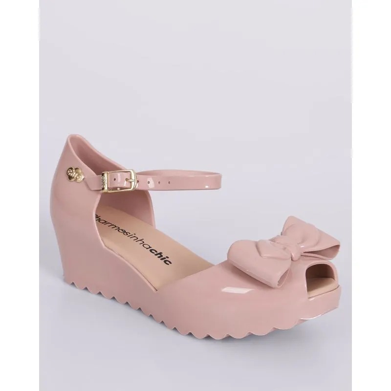 Sandália Infantil Anabela com Laço Rosa 29/30