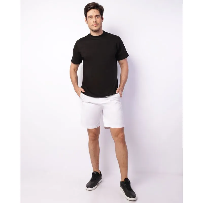Bermuda Sarja Masculina Reta Bolso Embutido Branca 48
