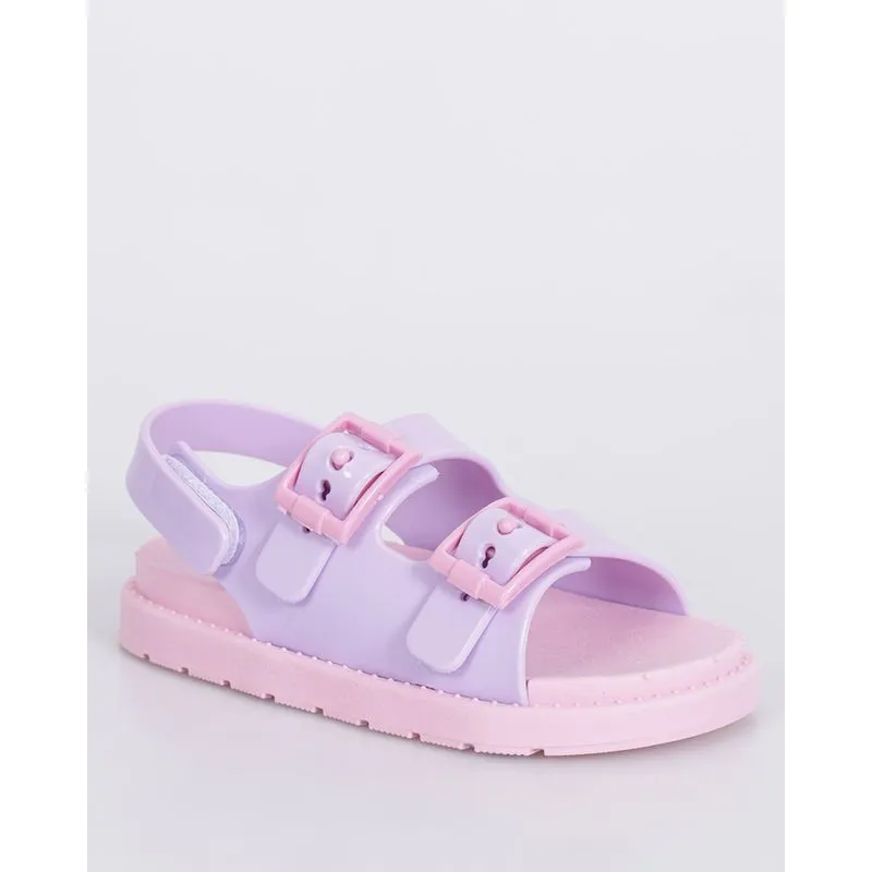 Sandália Bebê Menina Papete Flatform Rosa E Lilás 27/28