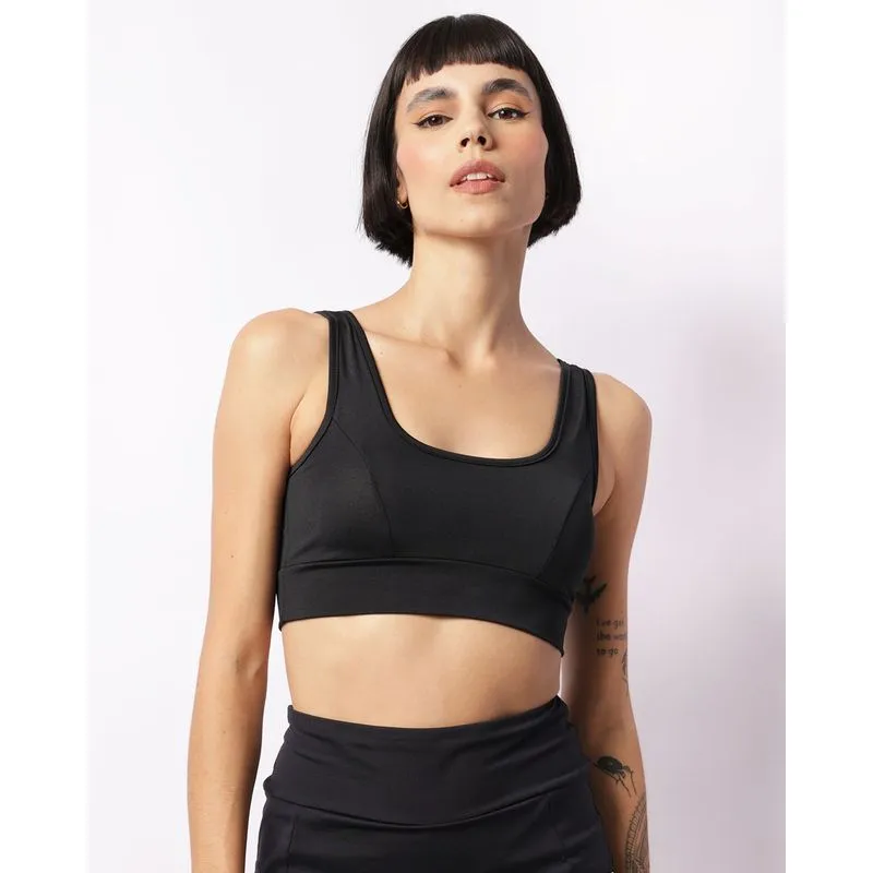 Top Fitness Feminino Fitter Bojo Removível Preto P