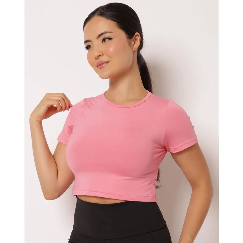 Blusa Fitness Feminina Fitter Cropped Rosa P