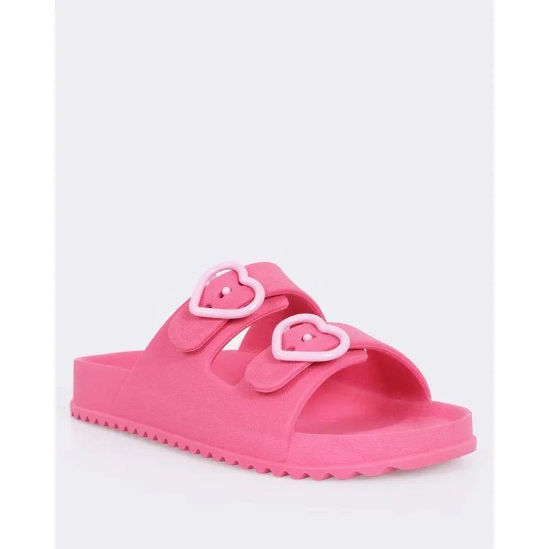 Sandália Rasteirinha Infantil Birken Com Fivela Coração Rosa 31/32