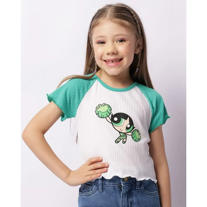 Blusa Infantil Cropped As Meninas Superpoderosas Docinho Verde 10