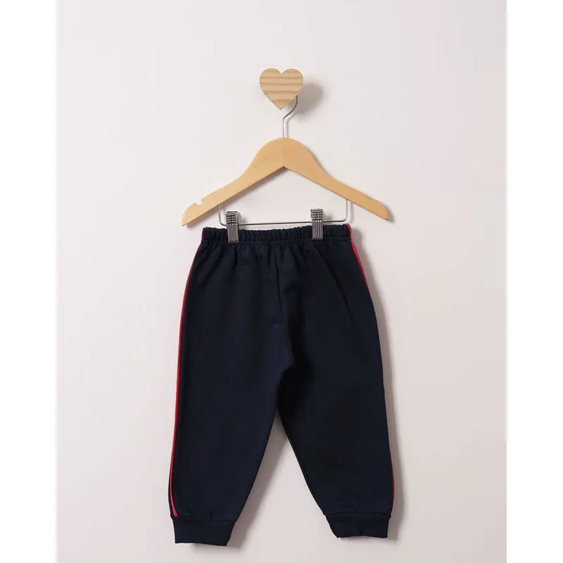 Calça Moletom Bebê Jogger Peluciada Estampa Sortida Marinho 2