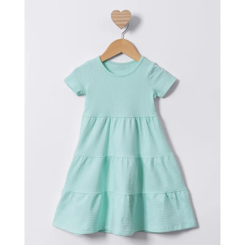 Vestido Bebê Curto Três Marias Poá Verde 1