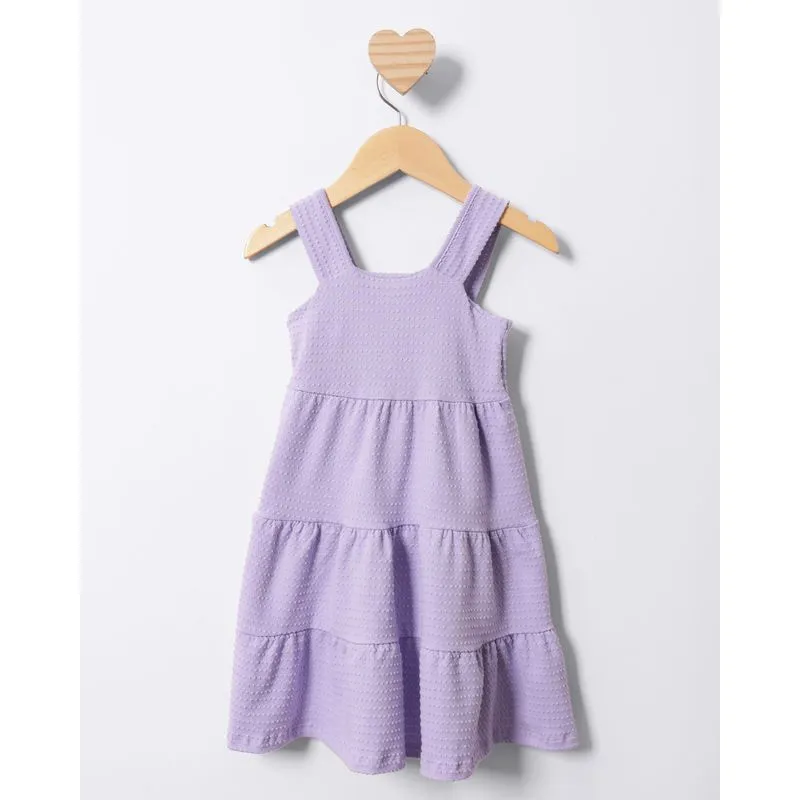 Vestido Bebê Texturizado Curto Três Marias Lilás 3