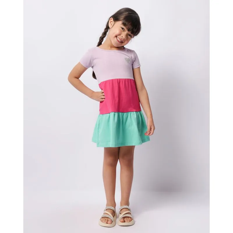 Vestido Infantil Manga Curta Três Marias Lilás 4