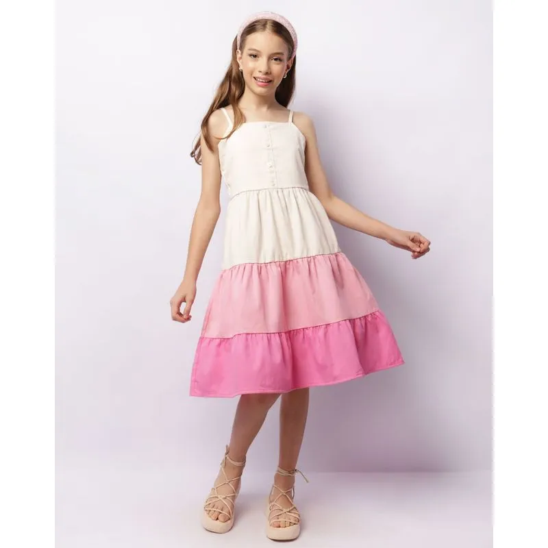 Vestido Juvenil Sarja Curto Três Marias Off White 14